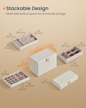 Four Tier Jewellery Box Stackable Organiser, 2 of 5