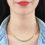 Emerald Silver And Rose/Gold Plated Silver May Necklace, thumbnail 2 of 3