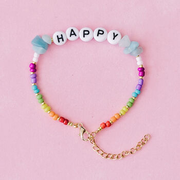'Happy' Beaded Bracelet, 5 of 6