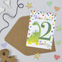 Dino 2nd Birthday Card, thumbnail 1 of 2