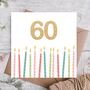 60th Birthday Candles Card, thumbnail 1 of 3