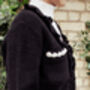 Black Frill Pocket And Pearl Cardigan, thumbnail 2 of 5