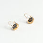 Ceramic, Glass And Gold Black Hoop Earrings, thumbnail 4 of 6