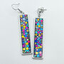 Long Disco Earrings Handmade With Colourful Sparkles, thumbnail 4 of 10