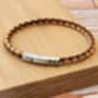 Mens Braided Cork Bracelet Hidden Message Stainless Steel Clasp, thumbnail 2 of 8