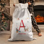 Personalised Initial Reindeer Christmas Sack For Kids, thumbnail 3 of 4