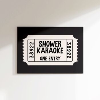 Shower Karaoke Print Bathroom Wall Art, 2 of 8