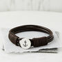 Personalised Silver And Leather Anchor Bracelet, thumbnail 1 of 8