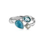 Larimar, Blue Topaz And Freshwater Pearl Trio Ring, thumbnail 1 of 8