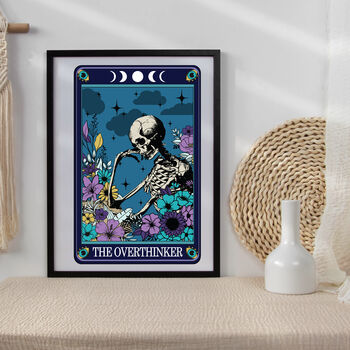 Tarot Style Typographical Print The Overthinker, 3 of 6