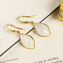 Almond Moonstone 18ct Gold Vermeil Hook Earrings, thumbnail 2 of 5