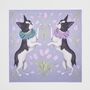 Catherine Rowe Pet Portraits Frenchie Silk Scarf, thumbnail 1 of 4