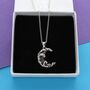 Wave Moon Charm Necklace, thumbnail 1 of 2