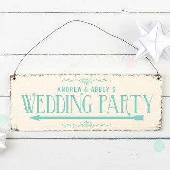 Personalised Wedding Party Direction Sign By Delightful Living ...