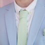 Mens Mint Green Gingham Slim Tie, thumbnail 1 of 12