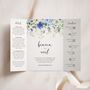 Blue Floral Gatefold Wedding Invitations, thumbnail 1 of 5