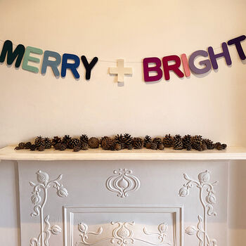 Merry And Bright Modern Christmas Decoration Garland, 2 of 2