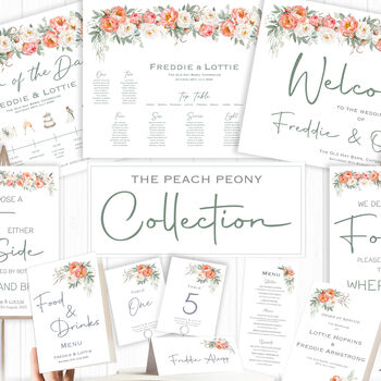 Wedding Seating Plan Cards Peach Pink Floral, 7 of 7
