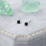 Natural Black Onyx Stud Earrings In Sterling Silver, thumbnail 8 of 12