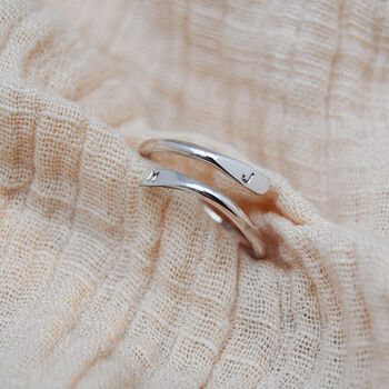 Adjustable Personalised Initals Hug Ring Silver Or Gold, 4 of 8