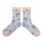 Summer Cute Pink And Blue Sheer Mid Calf Socks, thumbnail 3 of 6