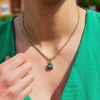 Statement Emerald May Birthstone Rope Necklace, 2 of 5