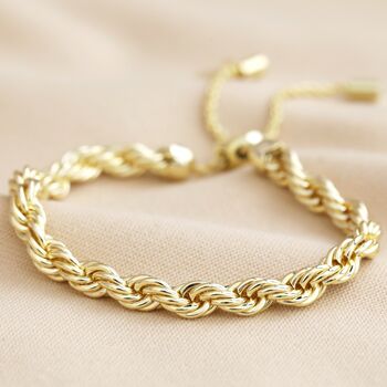 Plaited Rope Chain Bracelet In Gold, 5 of 11