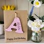 Personalised 2nd Birthday Letter Wooden Keepsake Card, thumbnail 5 of 11
