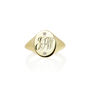 Initials And Diamonds Signet Ring Gold/Silver, thumbnail 3 of 8