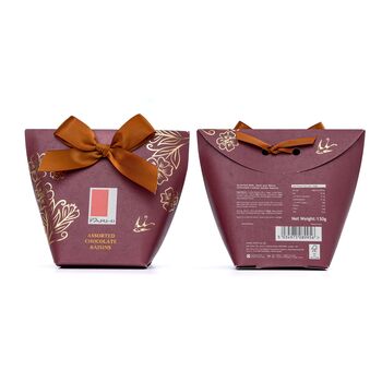 Assorted Chocolate Raisins In Bow Box, 130g, 2 of 3