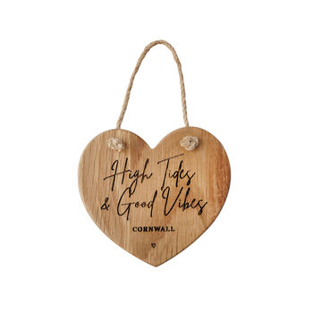 Cornish Gifts 'High Tides And…Oak Hanging Heart, 2 of 3