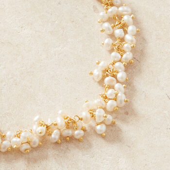 Seed Pearl Cluster Gold Plated Silver Bracelet, 2 of 12