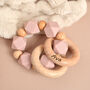 Personalised Pink Baby Teether Rattle, thumbnail 1 of 2