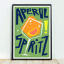 Aperol Spritz Print, Cocktail Illustration Art, thumbnail 1 of 6