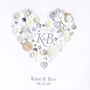 Personalised Wedding Initials Button Heart, thumbnail 2 of 4