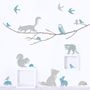 Woodland Animals On Branch Wall Sticker, thumbnail 1 of 6
