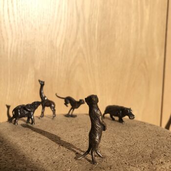 Miniature Bronze Meerkat Sculpture 8th Anniversary Gift, 5 of 12