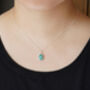 Natural Oval Emerald Necklace In Sterling Silver, thumbnail 3 of 3