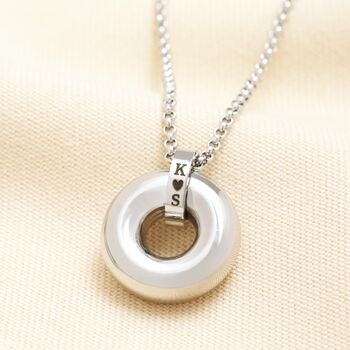 Personalised Stainless Steel Doughnut Pendant Necklace, 2 of 4