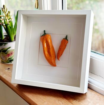 Ceramic Kitchen Wall Art: Orange Peppers, 3 of 7