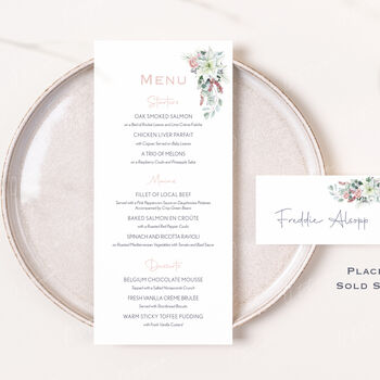 Wedding Menu Festive Floral, 3 of 5