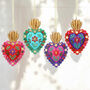 Floral Heart With Crown Tree Decoration, thumbnail 1 of 3