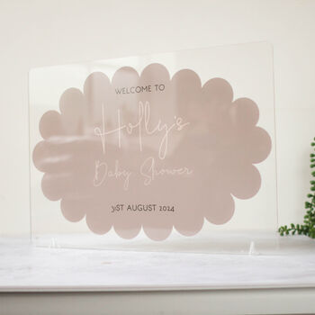 Personalised Wedding Or Baby Shower Sign, Scallop Cloud, 2 of 8