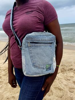 Upcycled Denim Cross Body Bag, 4 of 4