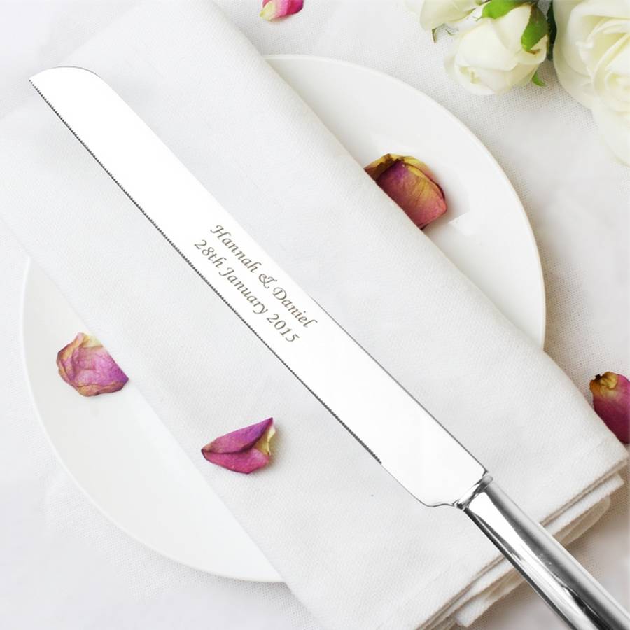 personalised wedding heart cake knife by personalised at pippins
