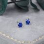 Sapphire Blue Cz Stud Earrings, thumbnail 3 of 9