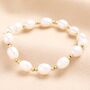 Pearl And Ball Beaded Bracelet In Gold, thumbnail 1 of 4
