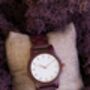 Verona Burgundy Wooden Watch For Her, thumbnail 11 of 12