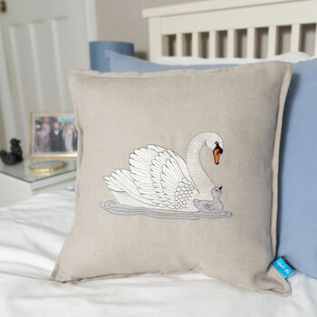 Embroidered Swan Cushions, 5 of 9