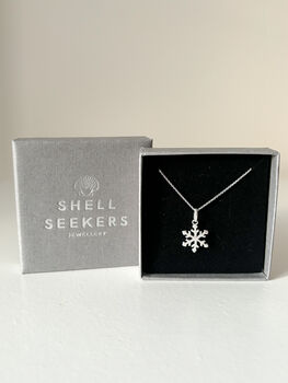Sterling Silver Snowflake Necklace – Winter Jewellery Gift, 3 of 6